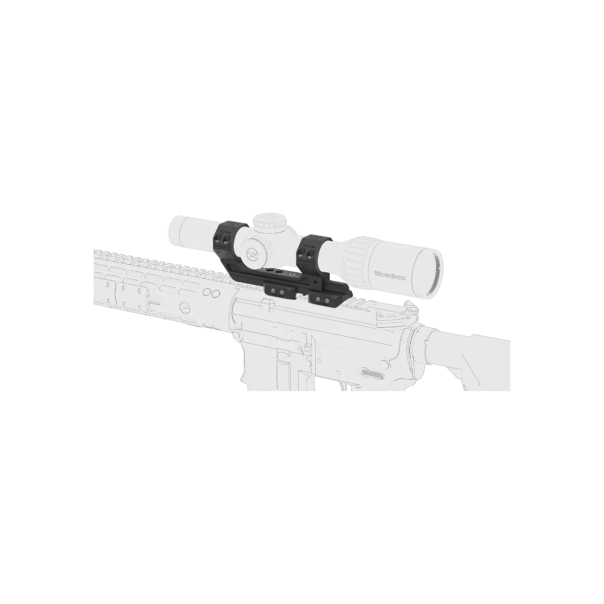 30mm 1-Piece Adjustable Extended Picatinny Mount