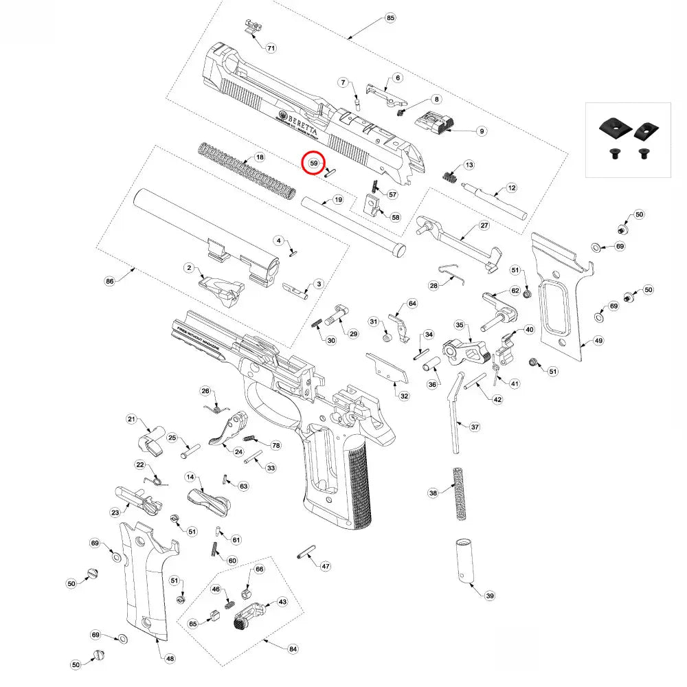 Beretta 92 / 96 / 98 Firing Pin Catch Pin