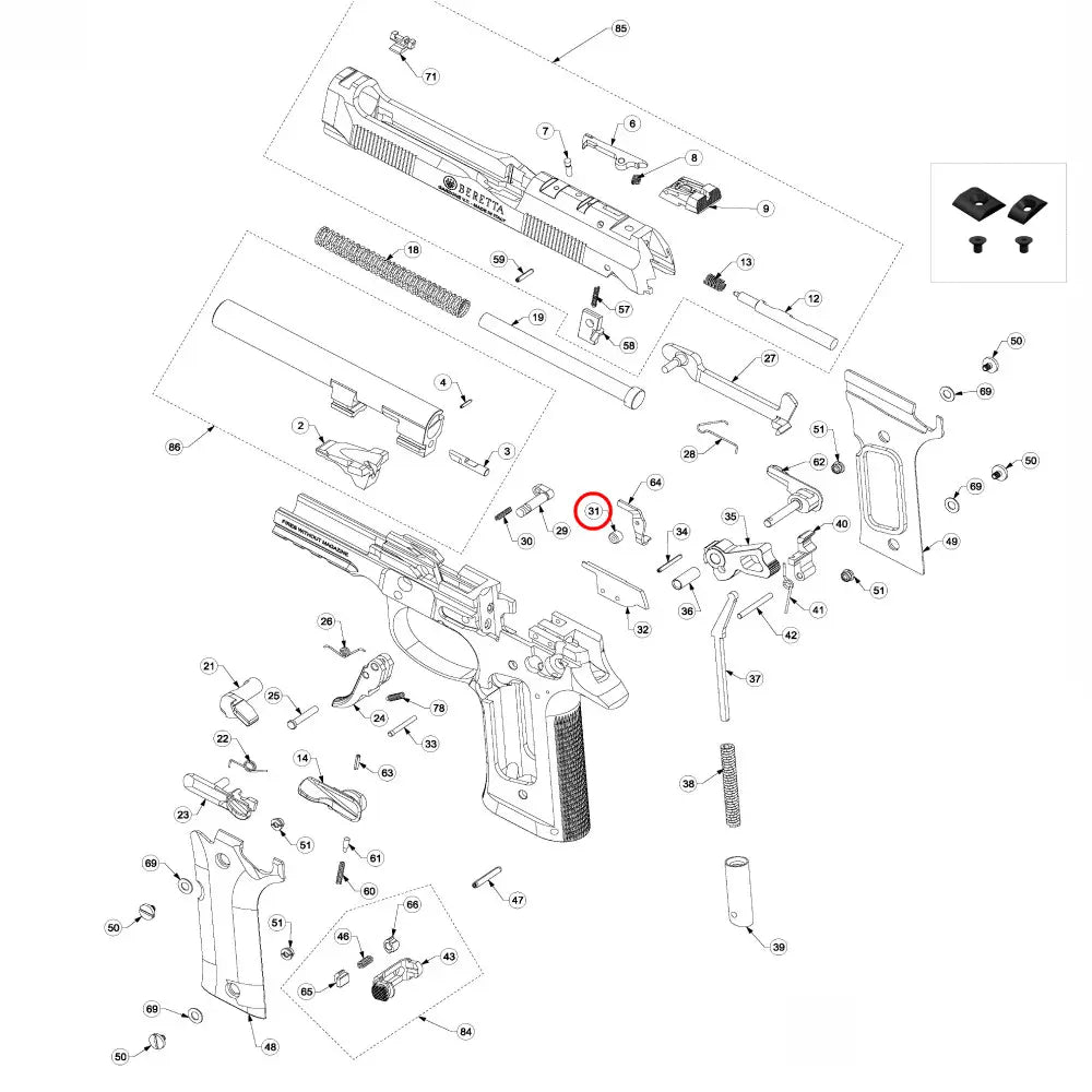Beretta 92 / 96 / 98 Spacer