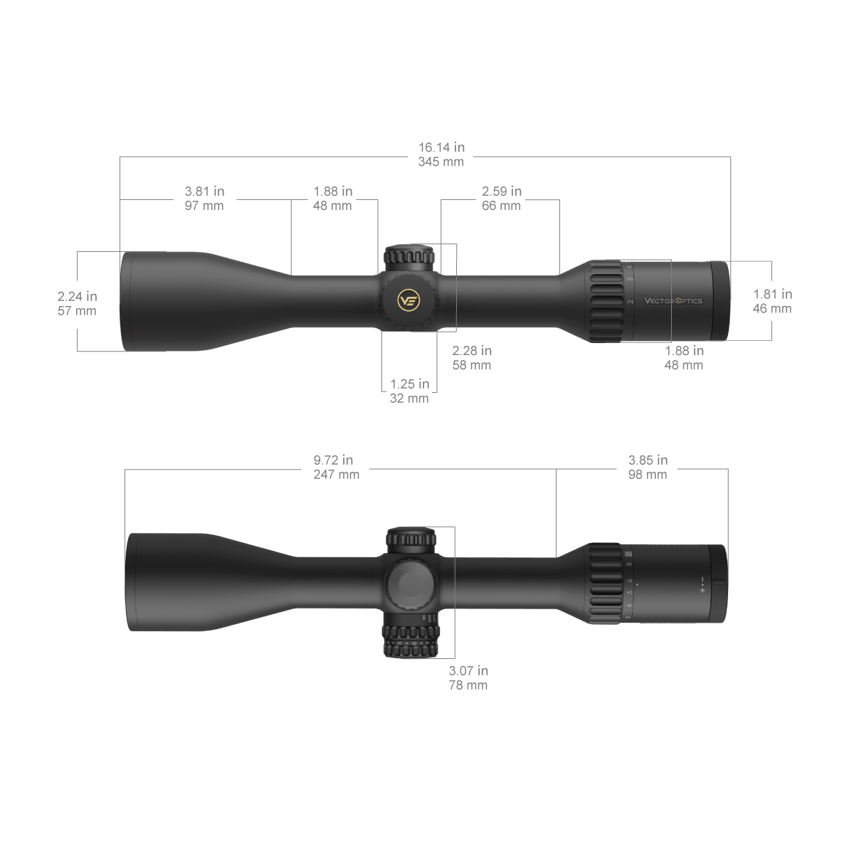 Continental x8 2-16x50 SFP Rifle Scope Hunting MPVO ED - Vector Optics