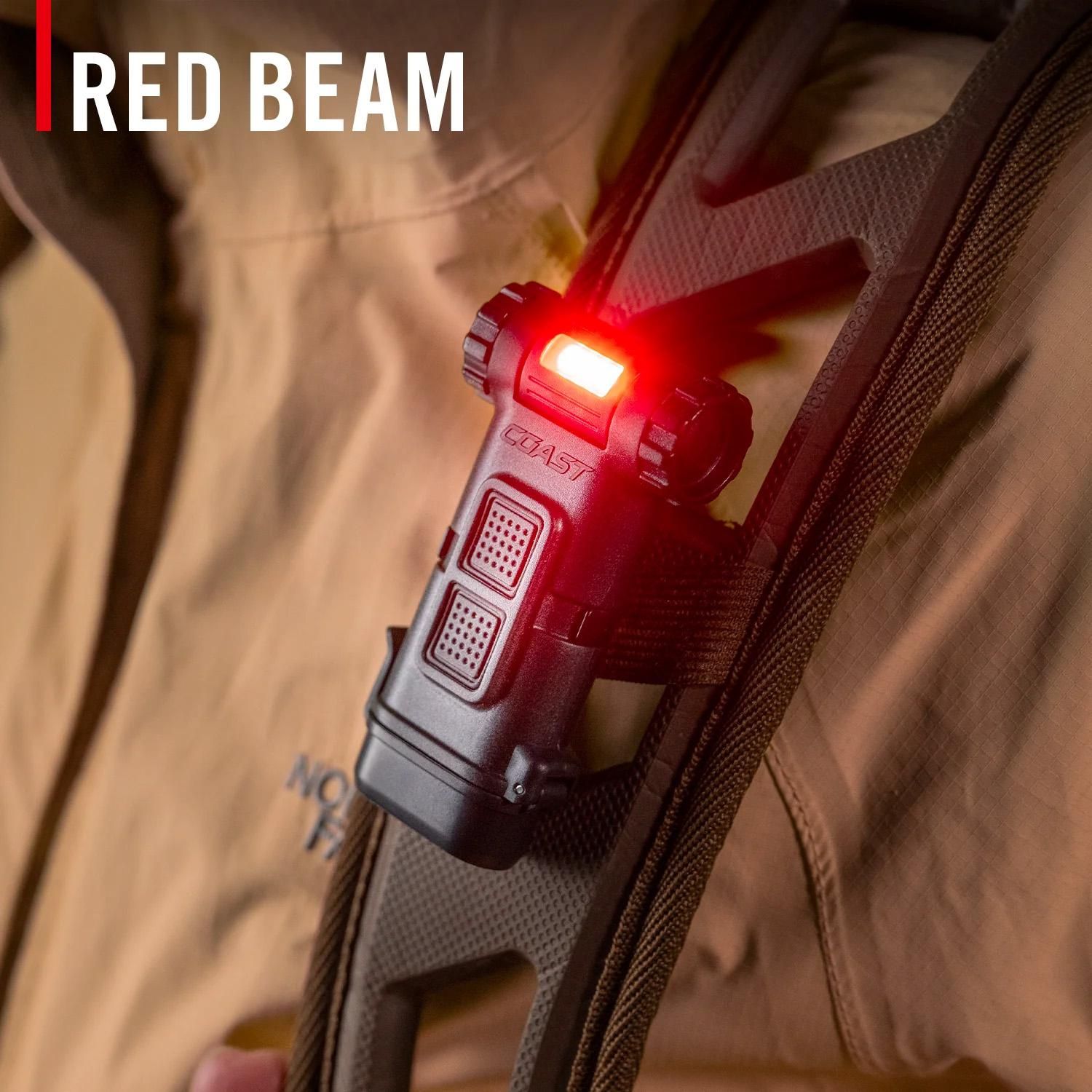 HX4 Lykt Dobbelfarge Hvit/Rød Clip - On, 120 lumen - Coast