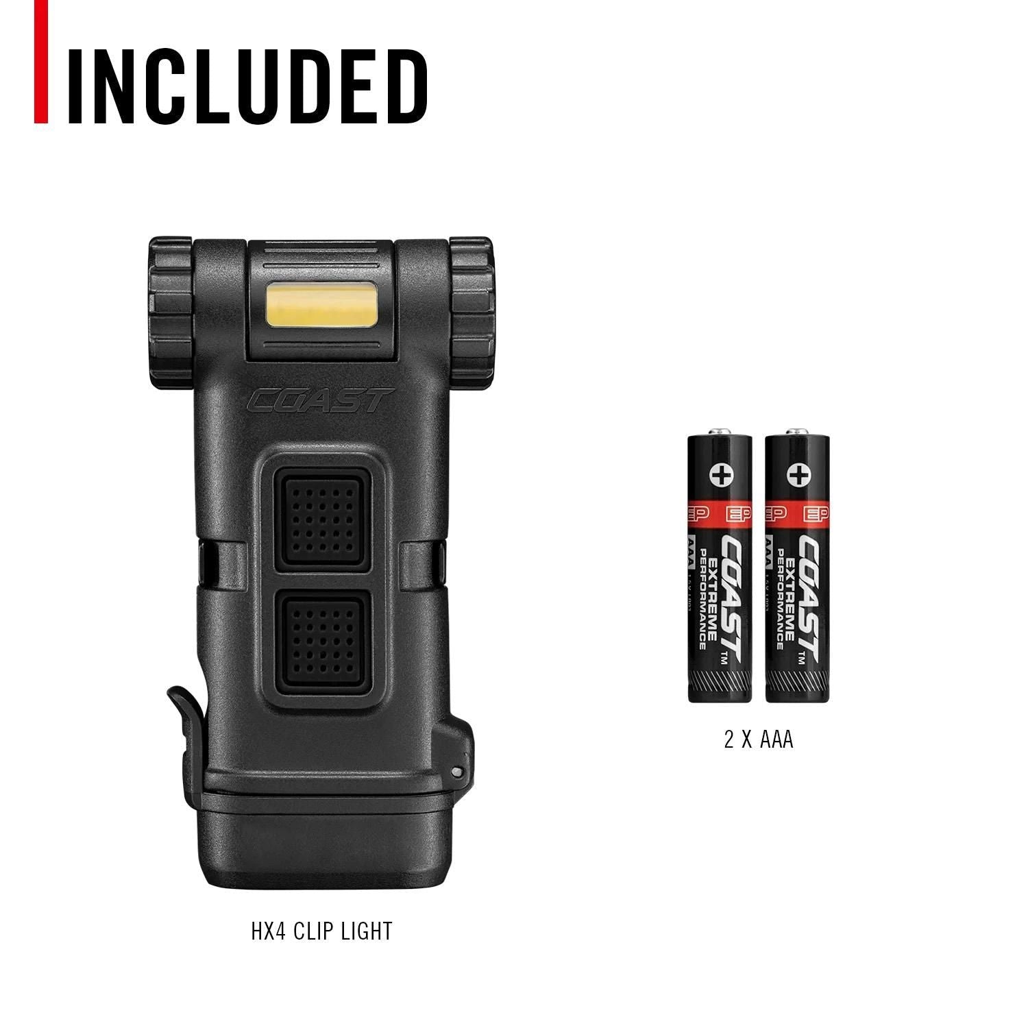 HX4 Lykt Dobbelfarge Hvit/Rød Clip - On, 120 lumen - Coast