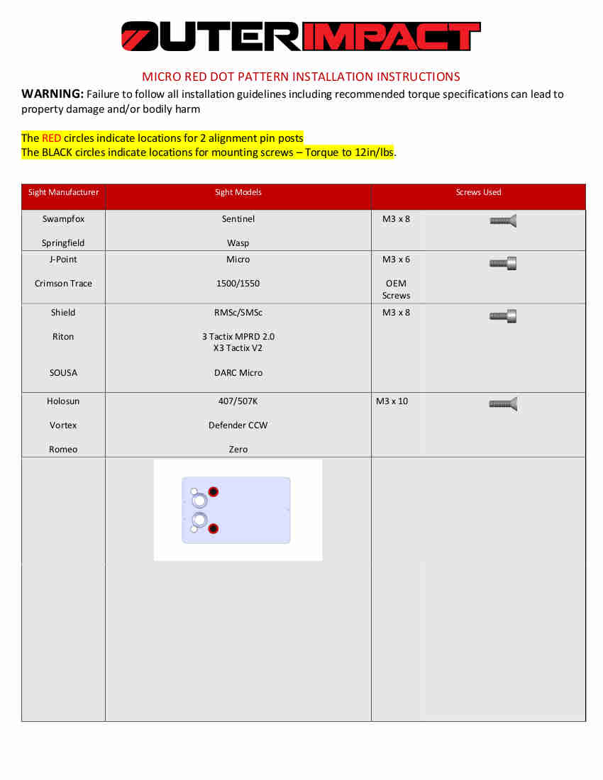Micro Red Dot Mount for Smith & Wesson M&P Shield Plus - OuterImpact