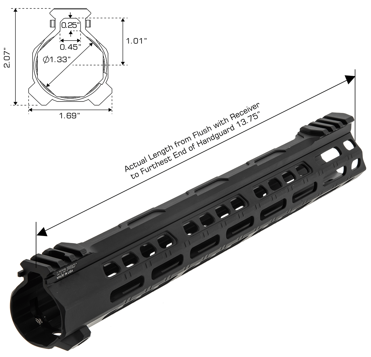 UTG PRO® Forerunner Free Float M-LOK® Handguard