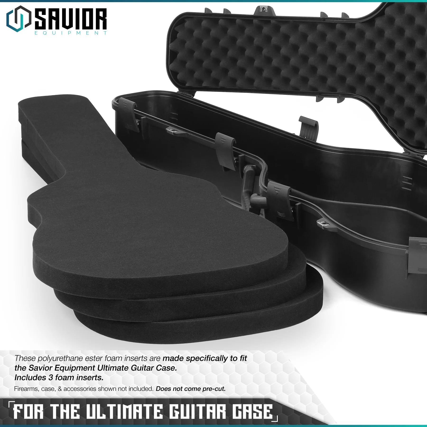 Replacement Foam for Ultimate Guitar Case - 45" (3 PACK) - Savior