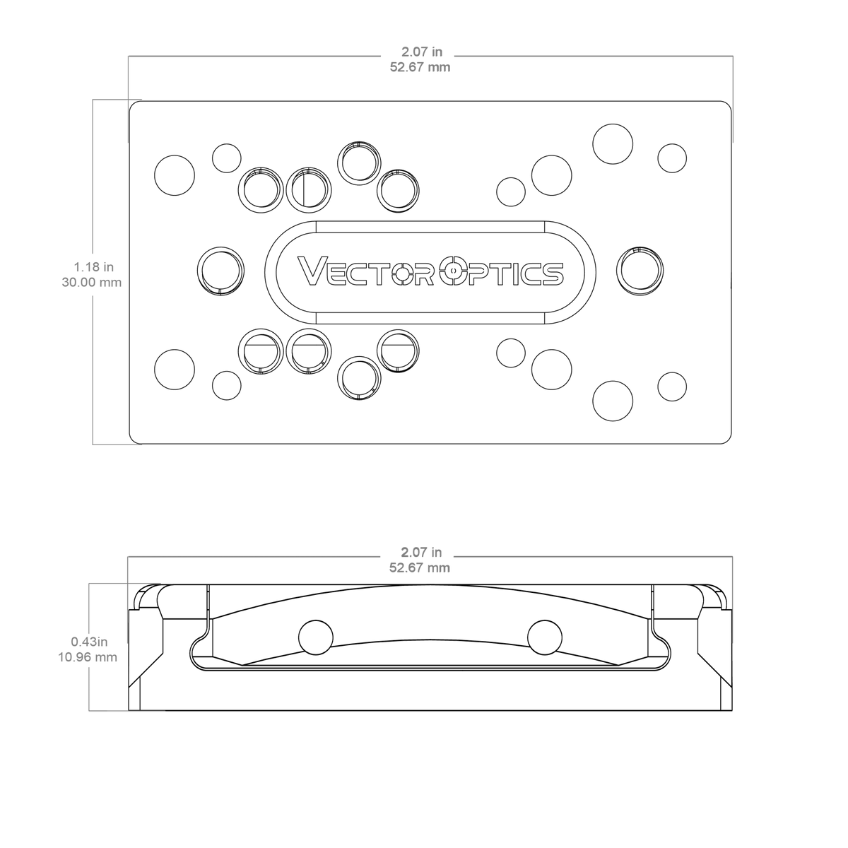 Universal 11 mm dovetail montasje for rødpunktsikte - Vector Optics