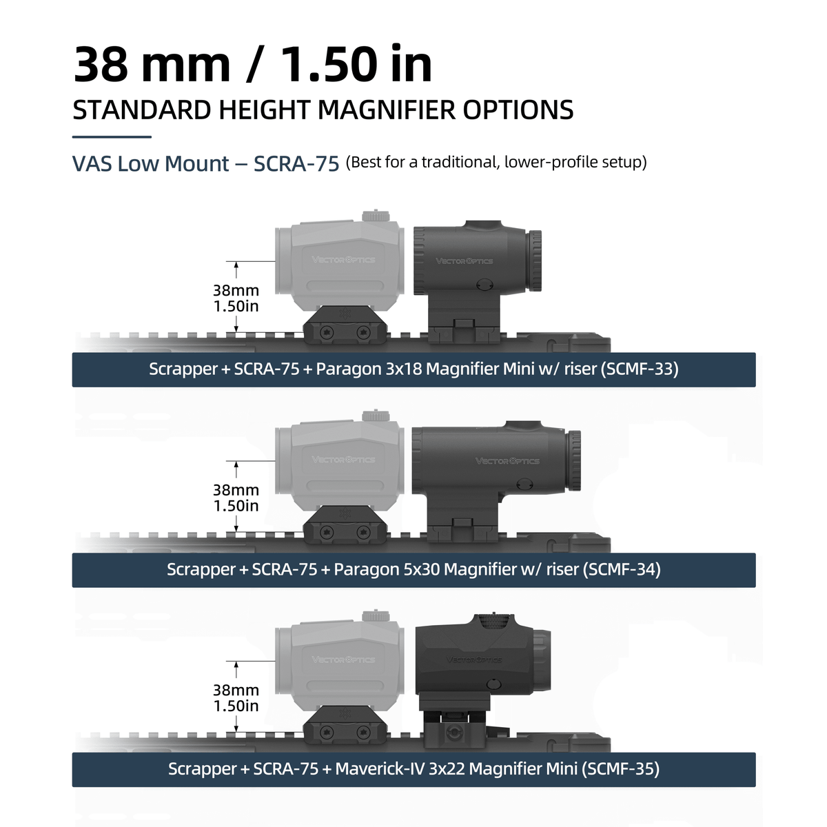 VAS™ Picatinny-riser for rødpunktsikter - Vector Optics