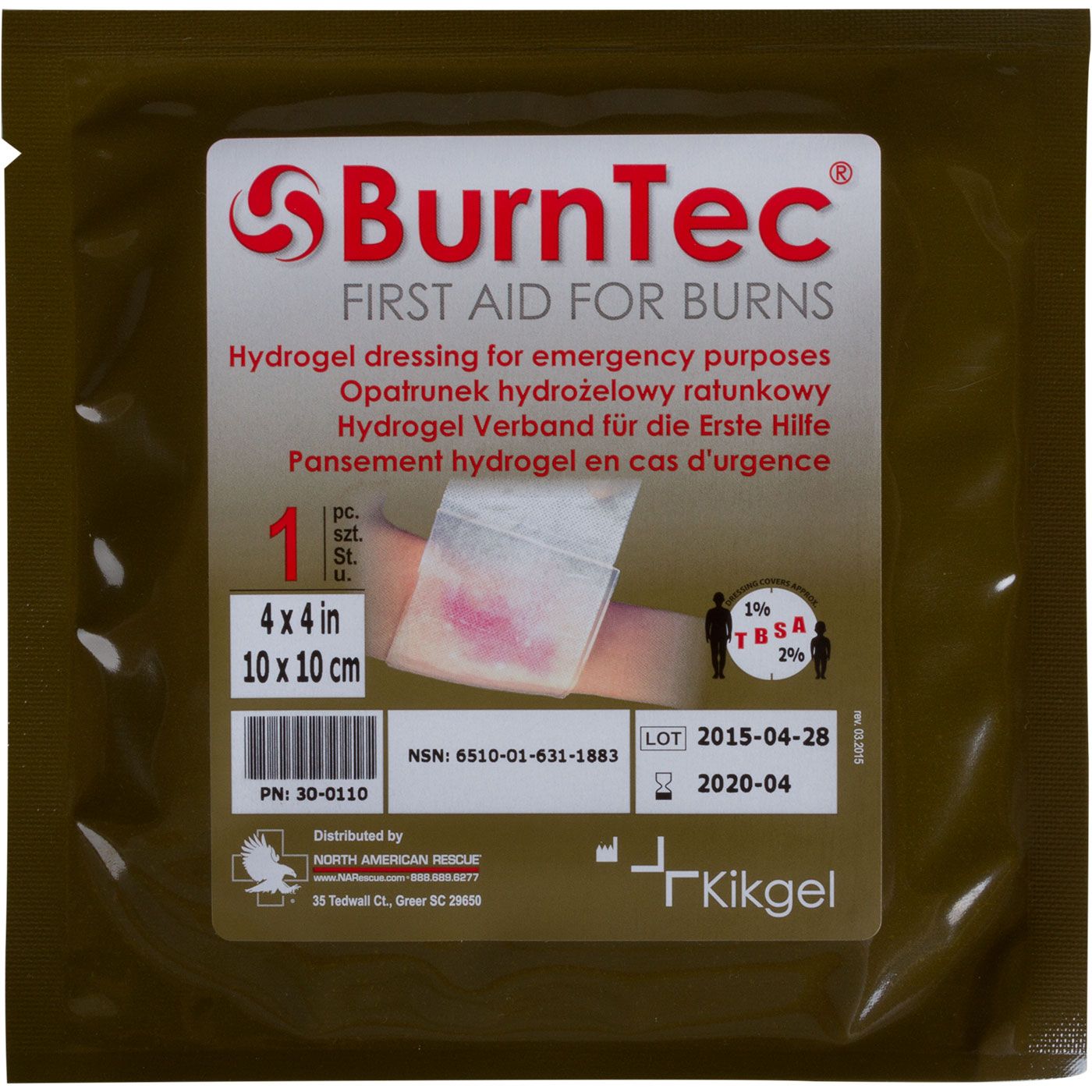 NAR BurnTec Brannbandasje - North American Rescue