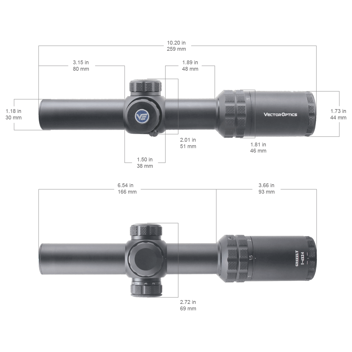 Grizzly 1-4x24 Hunting Rifle Scope