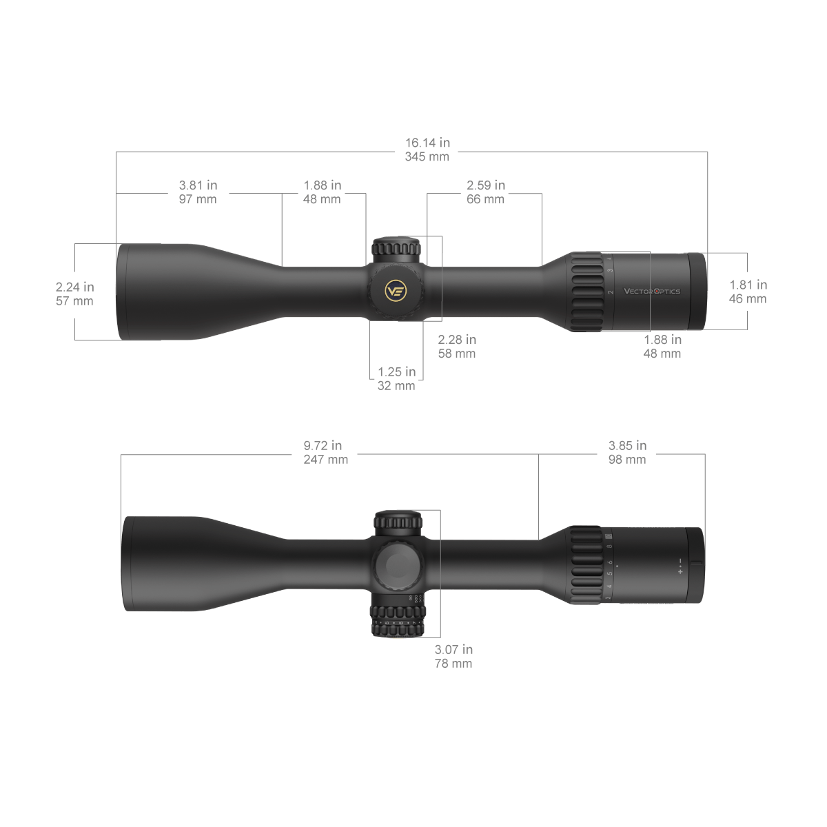 Continental x8 2-16x50 SFP Rifle Scope Hunting MPVO ED