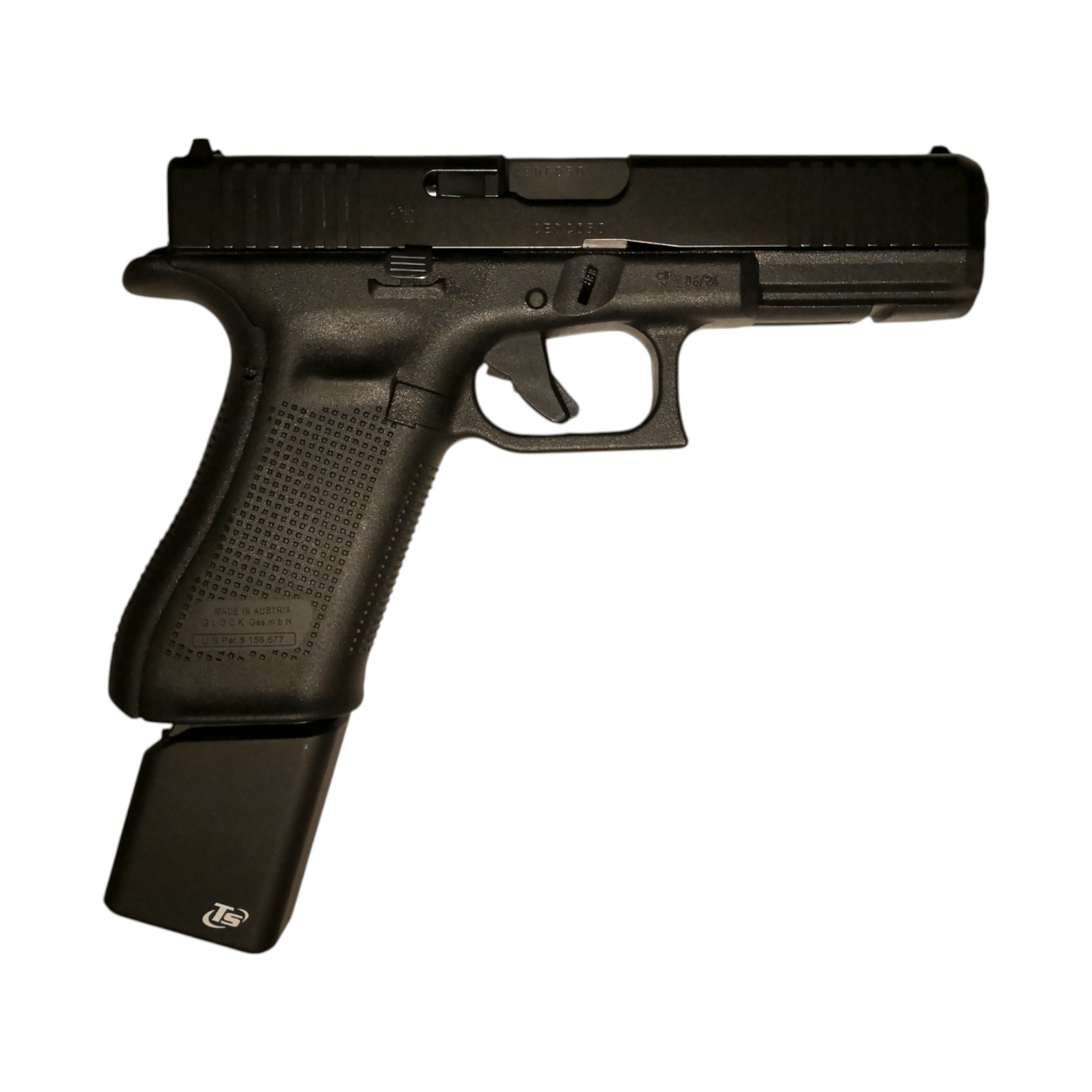 +9 skudds magasinforlenger til Glock 17/22/24/31/34/35 - Toni System