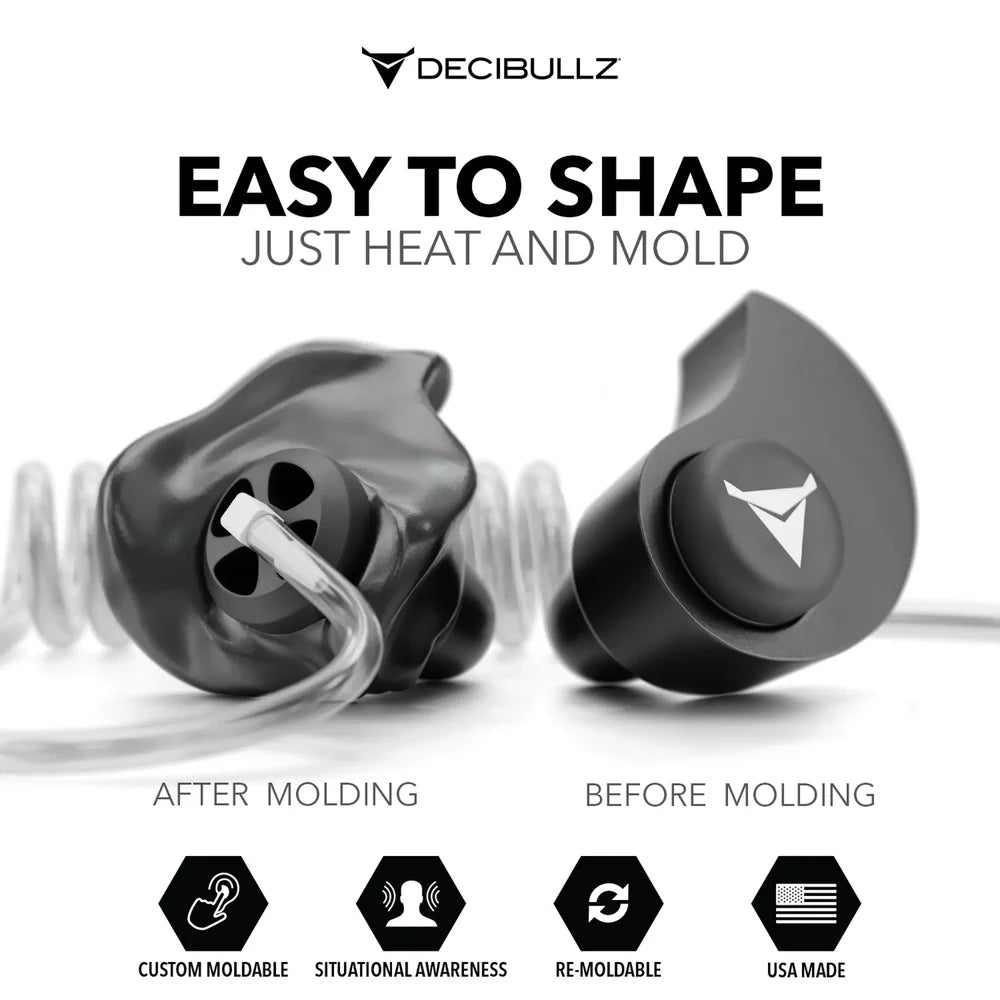Decibullz +Awareness - Moldable earplugs for acoustic tubes
