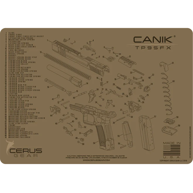 ProMat - CANIK TP9 SFX Schematic Handgun Mat