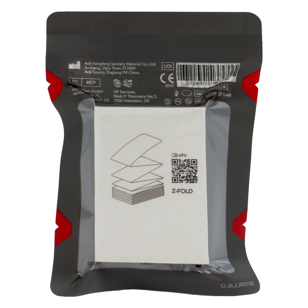 Komprimert Stappebandasje, Z-Fold