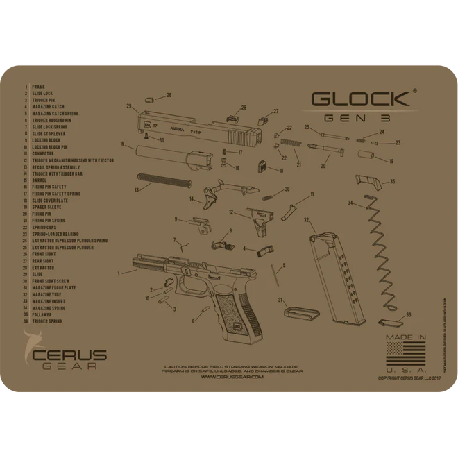 ProMat - GLOCK® Gen3 Schematic Handgun Mat