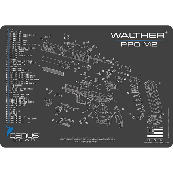 ProMat - Walther® PPQ M2 Schematic Handgun Mat