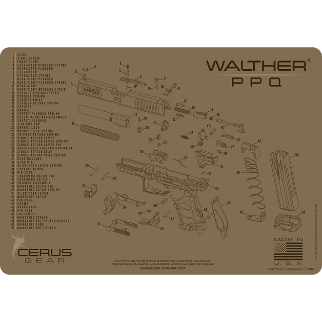 ProMat - Walther® PPQ® Schematic Handgun Mat