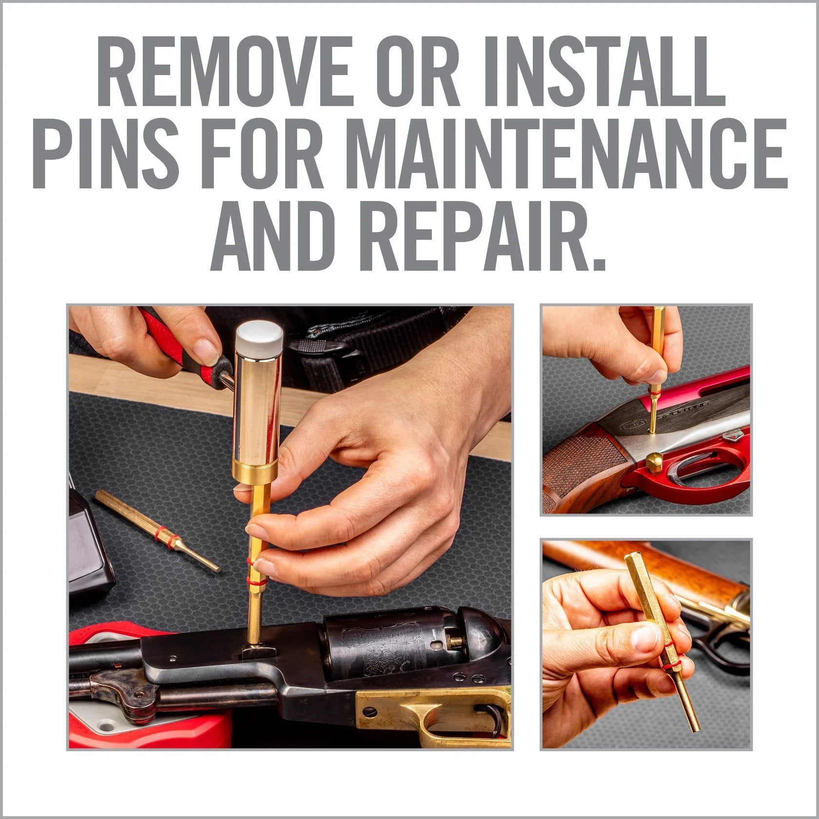 Accu - Punch® Hammer with Brass & Steel Pin Punches - Real Avid