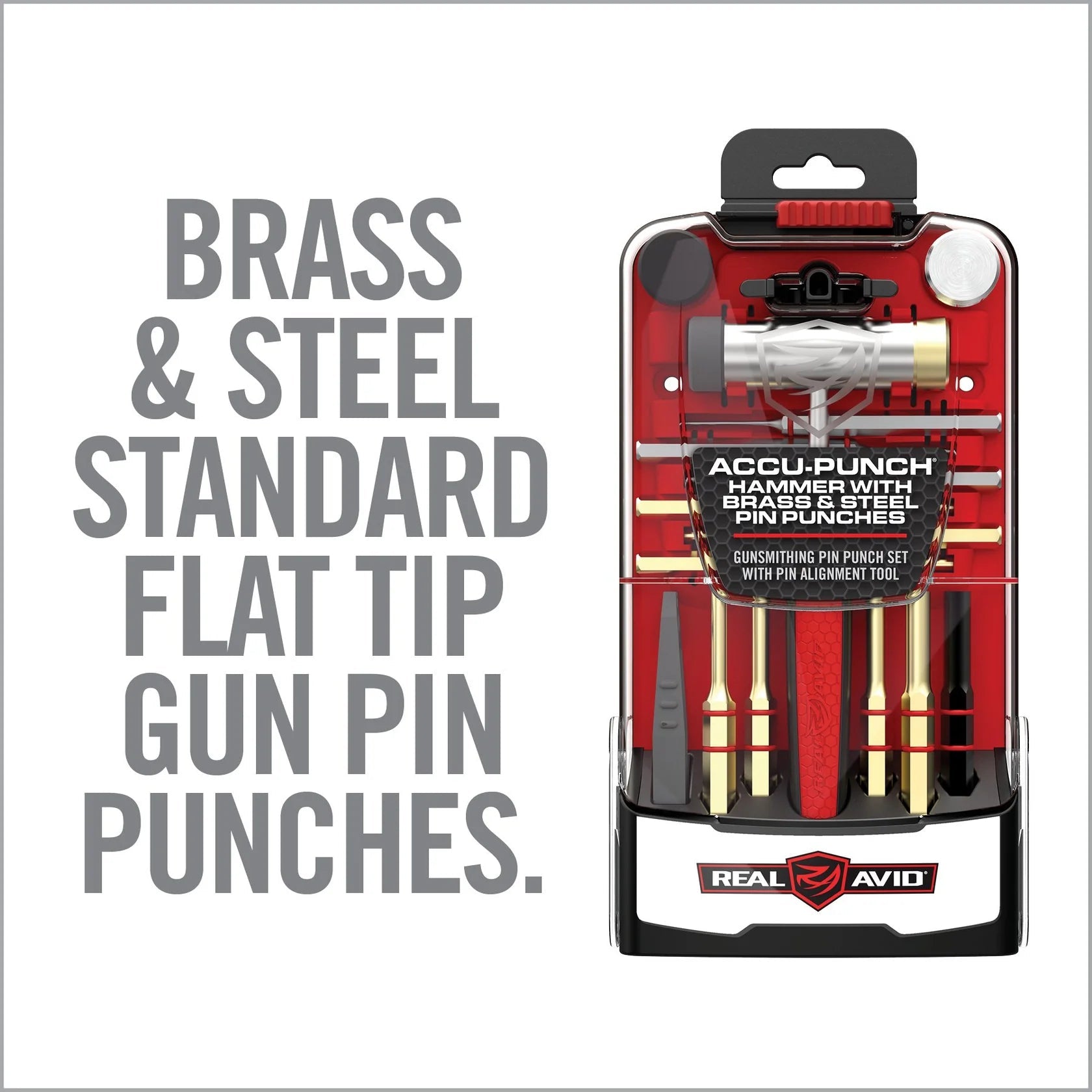 Accu - Punch® Hammer with Brass & Steel Pin Punches - Real Avid