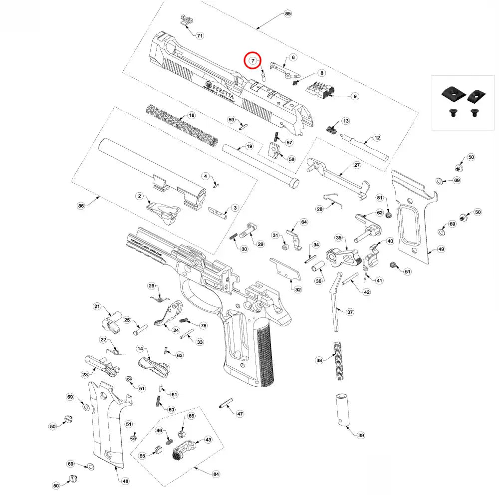Beretta 92 / 96 / 98 Extractor Pin - Beretta