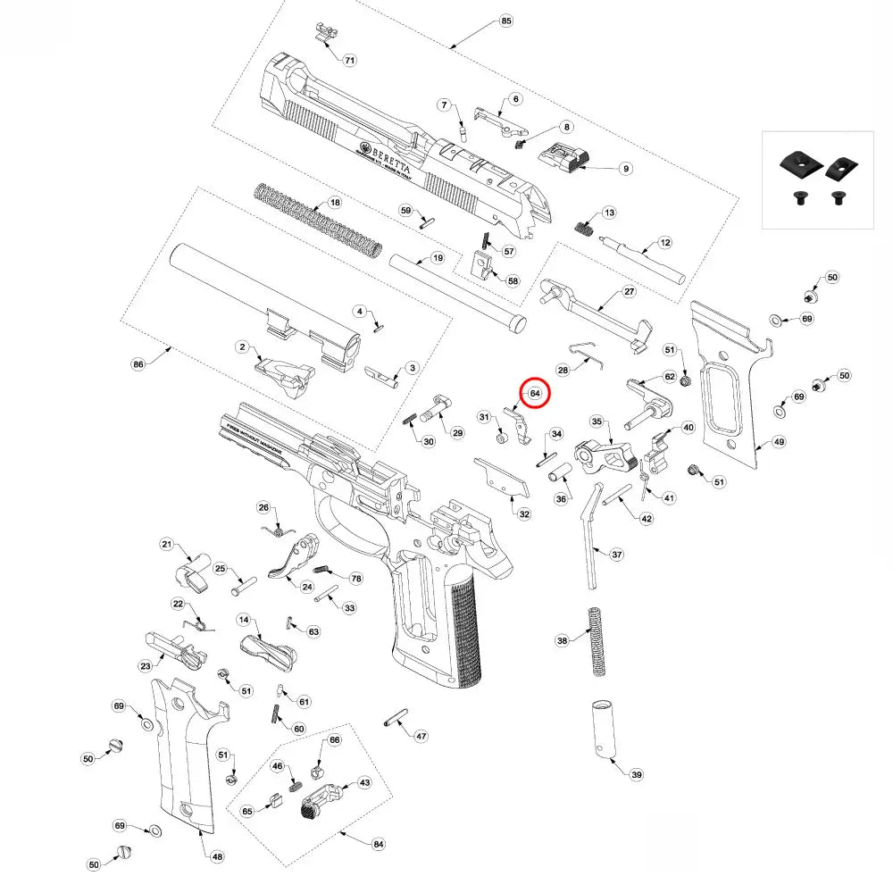 Beretta 92 / 96 / 98 Firing Pin Catch Lever - Beretta
