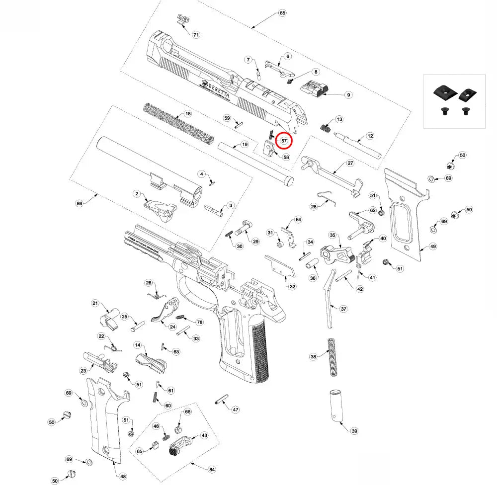 Beretta 92 / 96 / 98 Firing Pin Catch Spring - Beretta