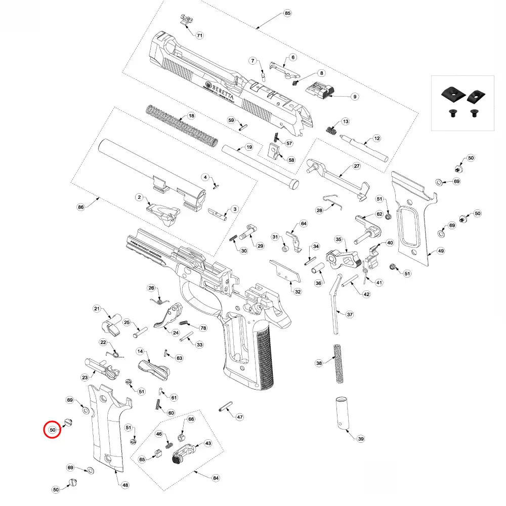 Beretta 92 / 96 / 98 Grip Screw