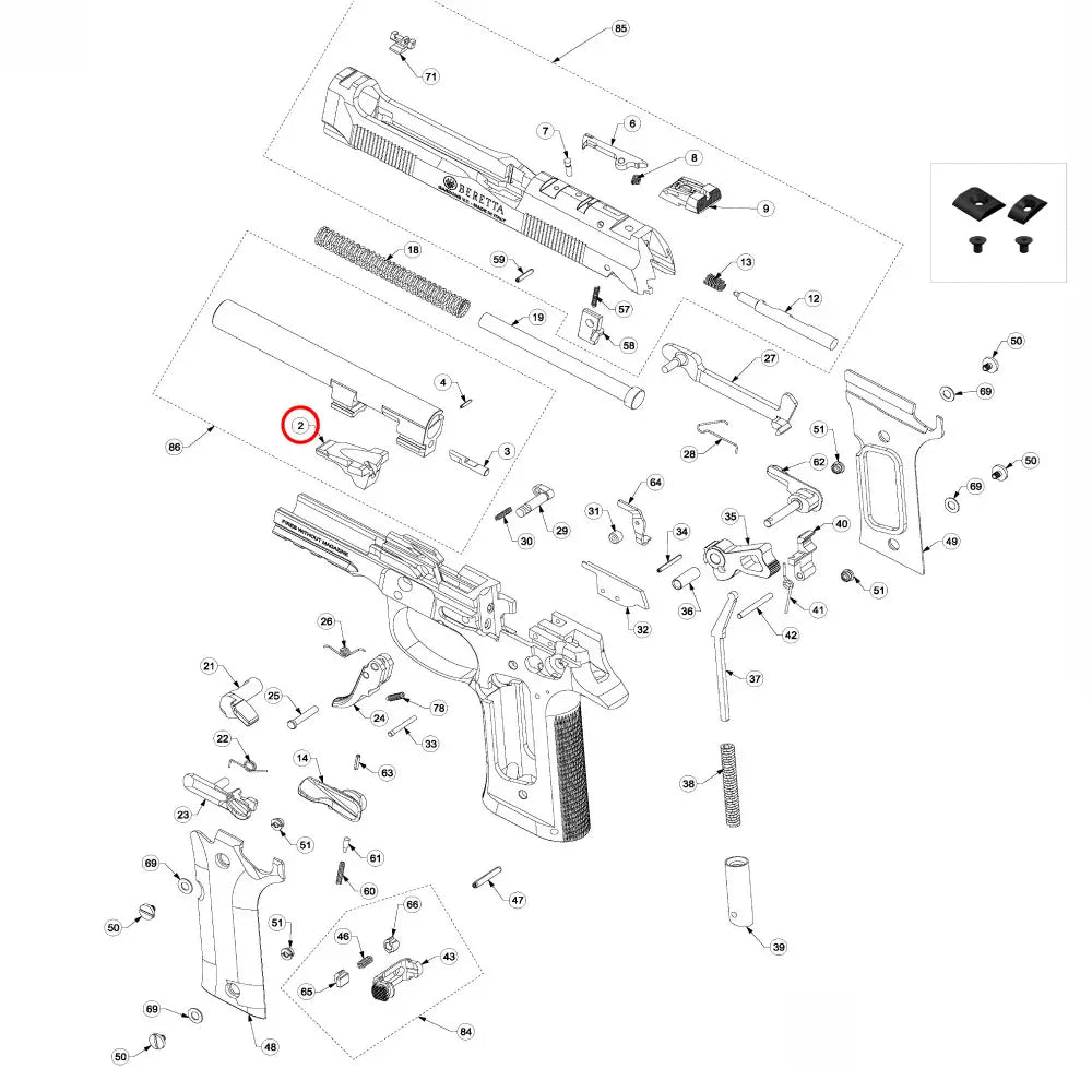 Beretta 92 / 96 / 98 Locking Block - Beretta