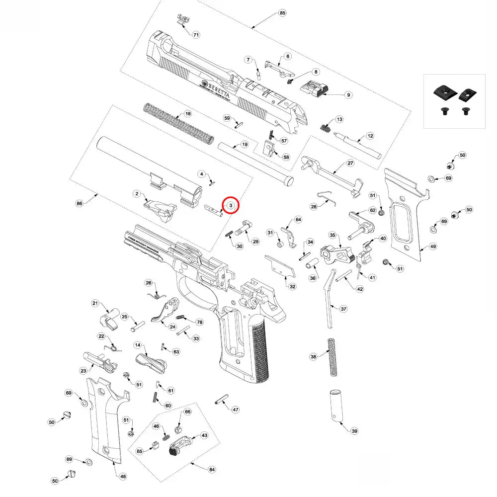 Beretta 92 / 96 / 98 Locking Block Plunger