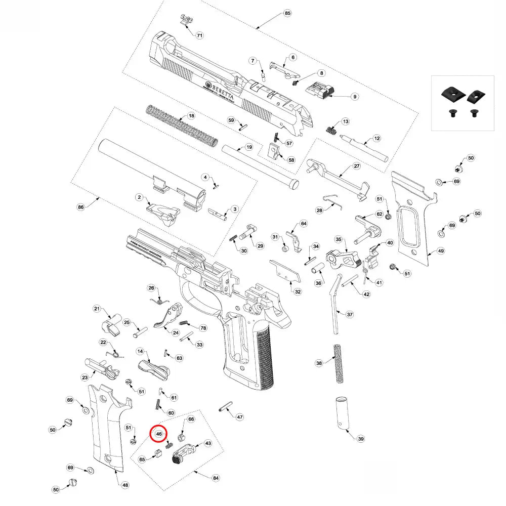 Beretta 92 / 96 / 98 Magazine Catch Spring - Beretta