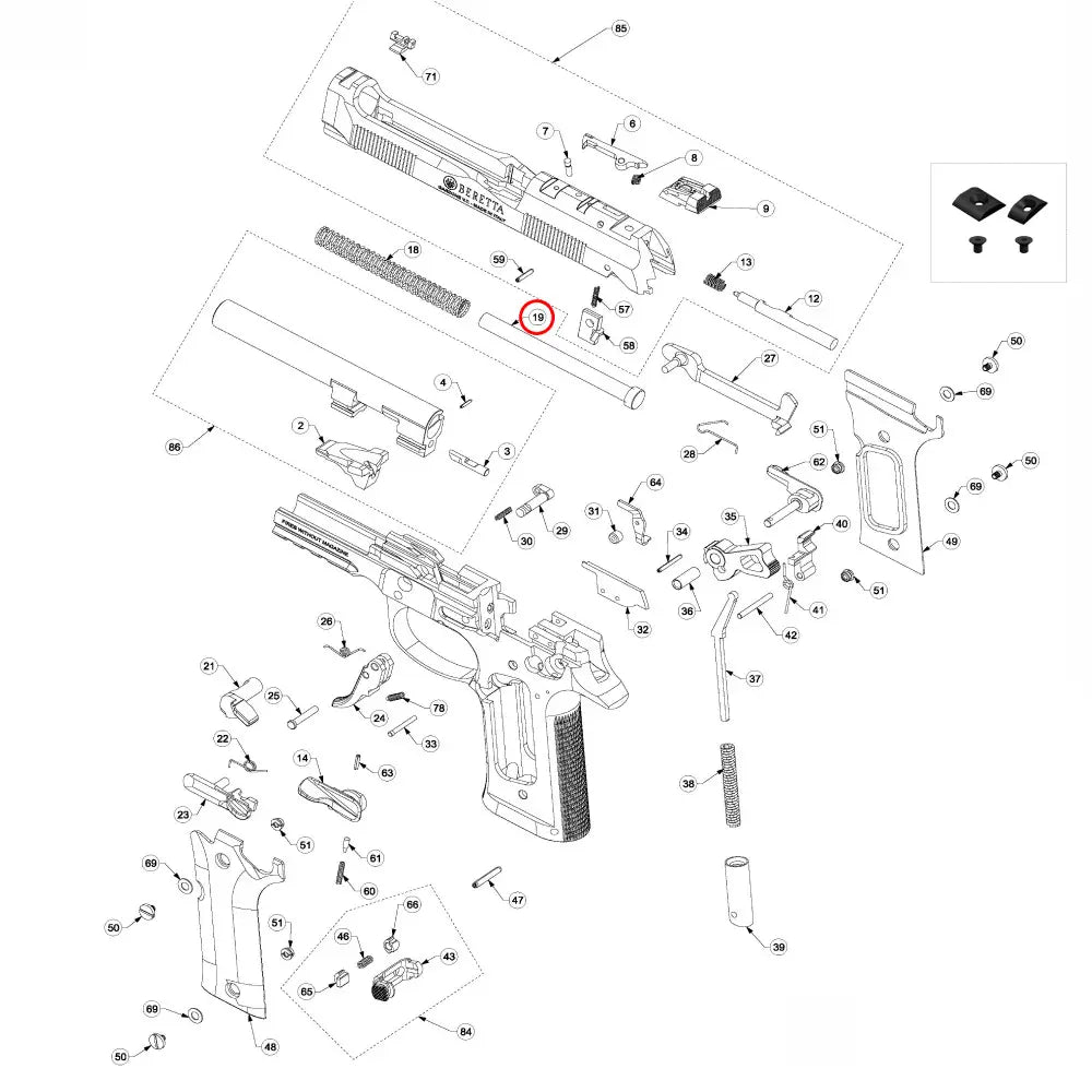 Beretta 92 / 96 / 98 Recoil Spring Guide Rod