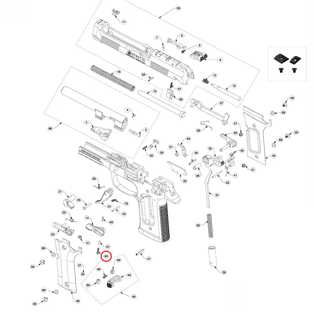 Beretta 92 / 96 / 98 Safety Lever Spring