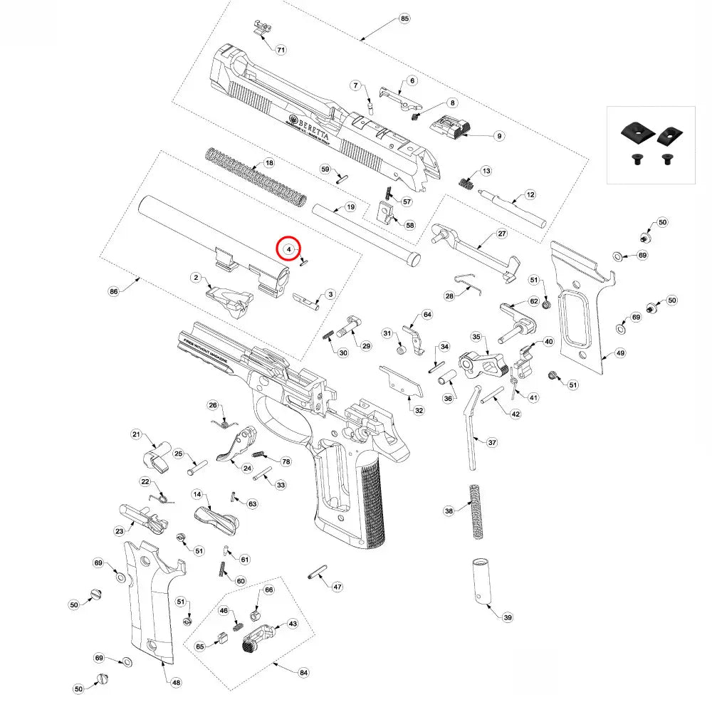 Beretta 92 / 96 / 98 Spring Pin - Beretta