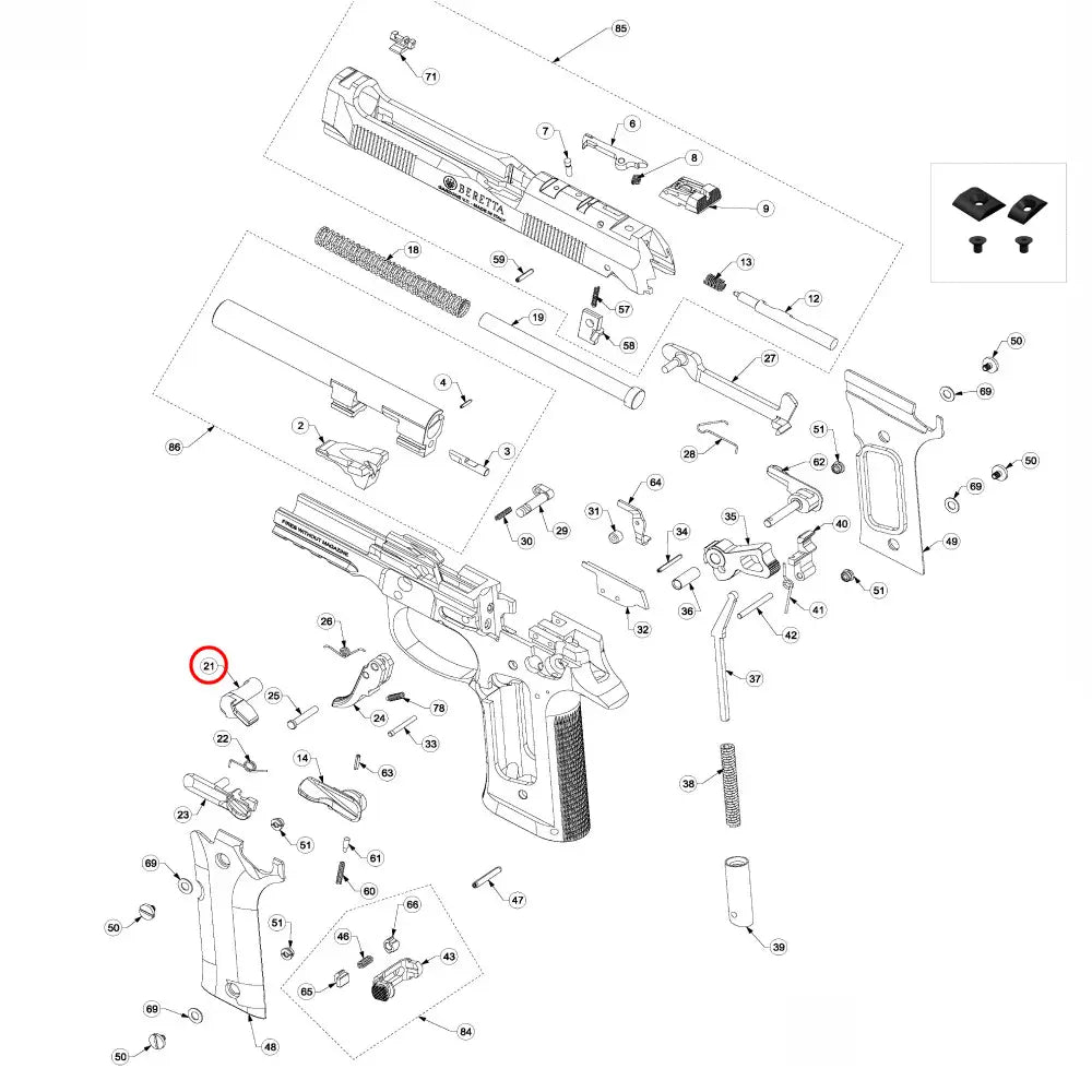 Beretta 92 Series Performance Disassembly Lever - Beretta