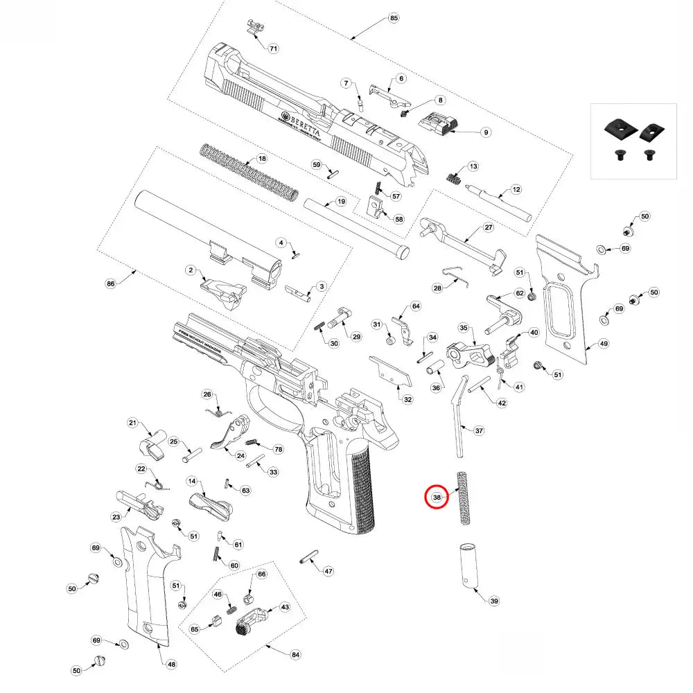 Beretta 92X Performance Hammer Spring