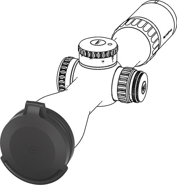 Continental 50mm Metal Flip-Up Cap - Vector Optics