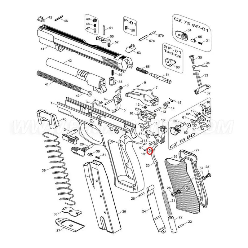 CZ 75 Hammer Pin Retaining Peg