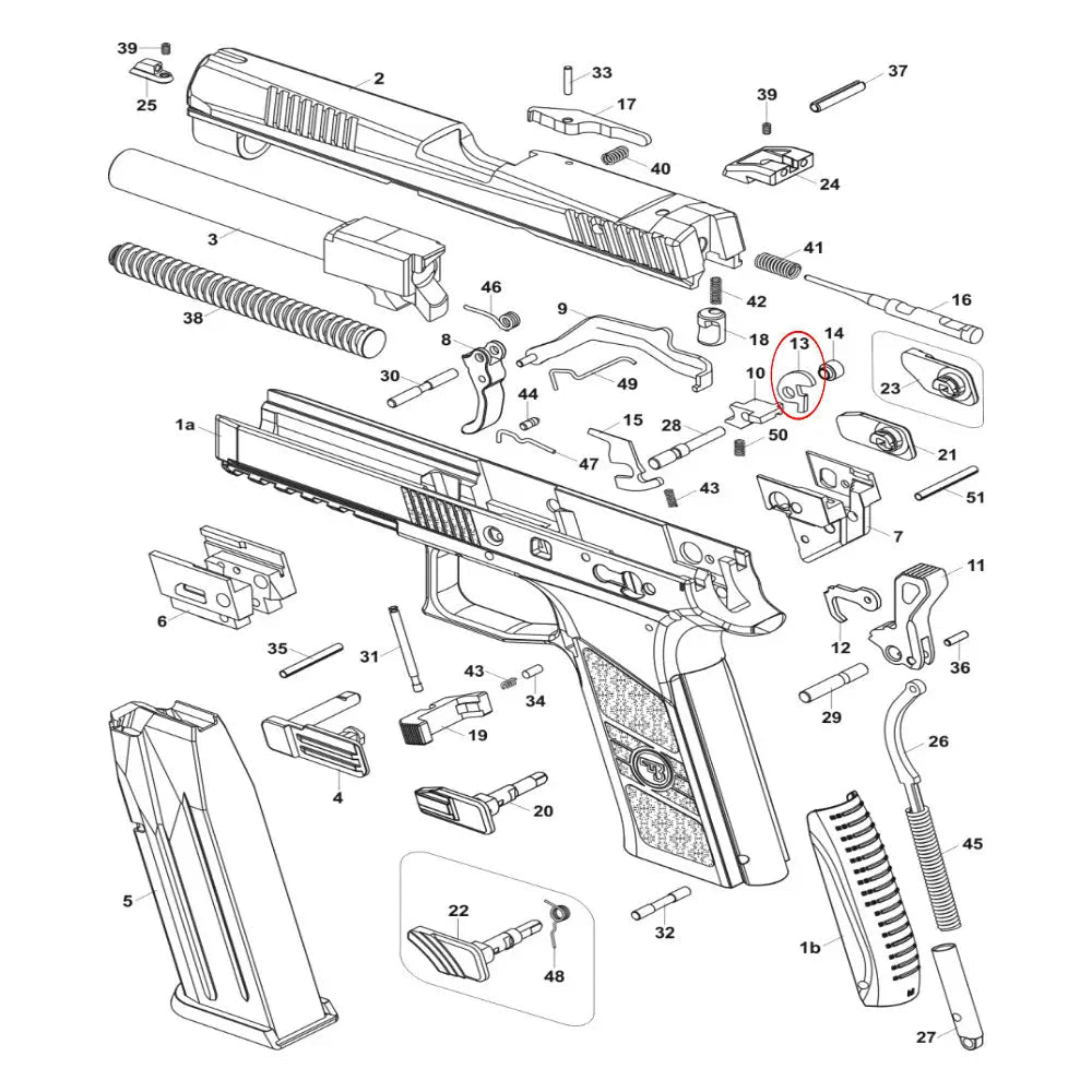 CZ P - 09 Duty Firing Pin Block Lever - CZ