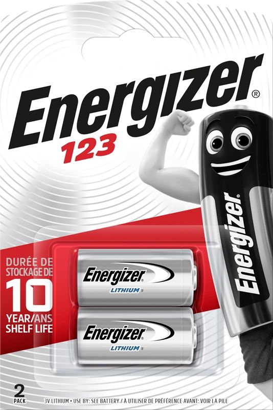 Energizer Lithium CR123 Batterier - 2 Stk