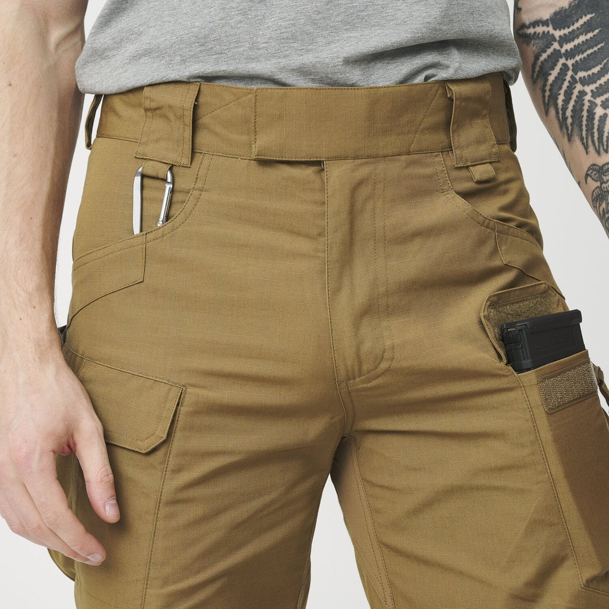 HELIKON-TEX Men's Covert Tactical Pants - Shadow Gray, Size S Long, Stretch Nylon/Spandex