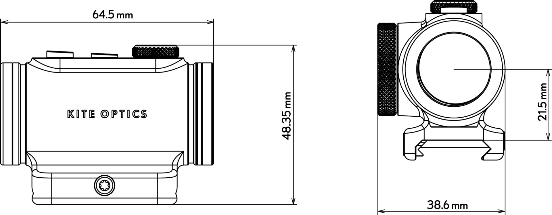 Kite Optics - BT1 w/Weaver Mount Kit - Kite Optics