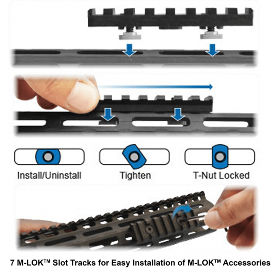 UTG PRO® AR15 Super Slim Drop-In M-LOK® Handguard, Carbine