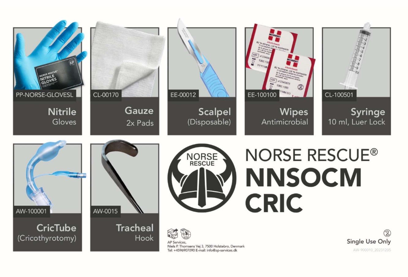 Norse Rescue® NNSOCM CRIC, Tactical Surgical Airway Kit - Norse Rescue