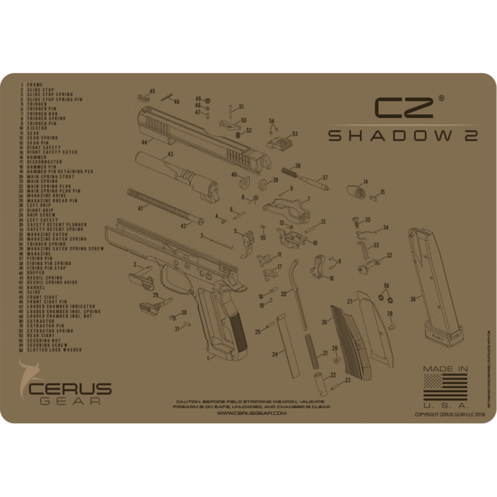 ProMat - CZ Shadow 2 Schematic Handgun Mat - Cerus Gear