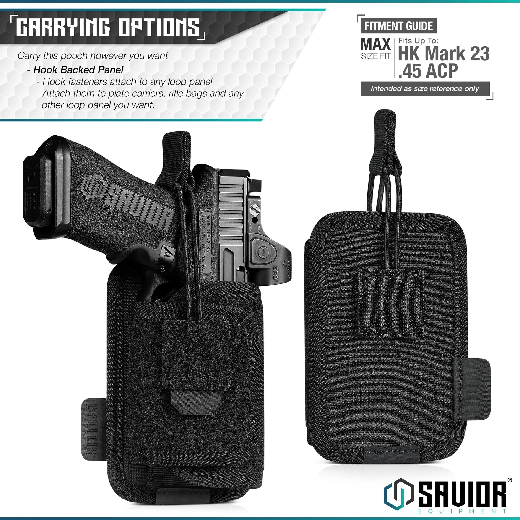 Universal Adjustable Pistol Holster – Hook & Loop Concealed Carry For 9mm, Ambidextrous OWB Belt Holster For Hunting
