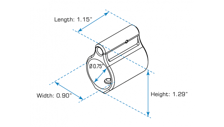 UTG AR15 Micro Gas Block, .750" ID, Steel - Leapers, Inc.