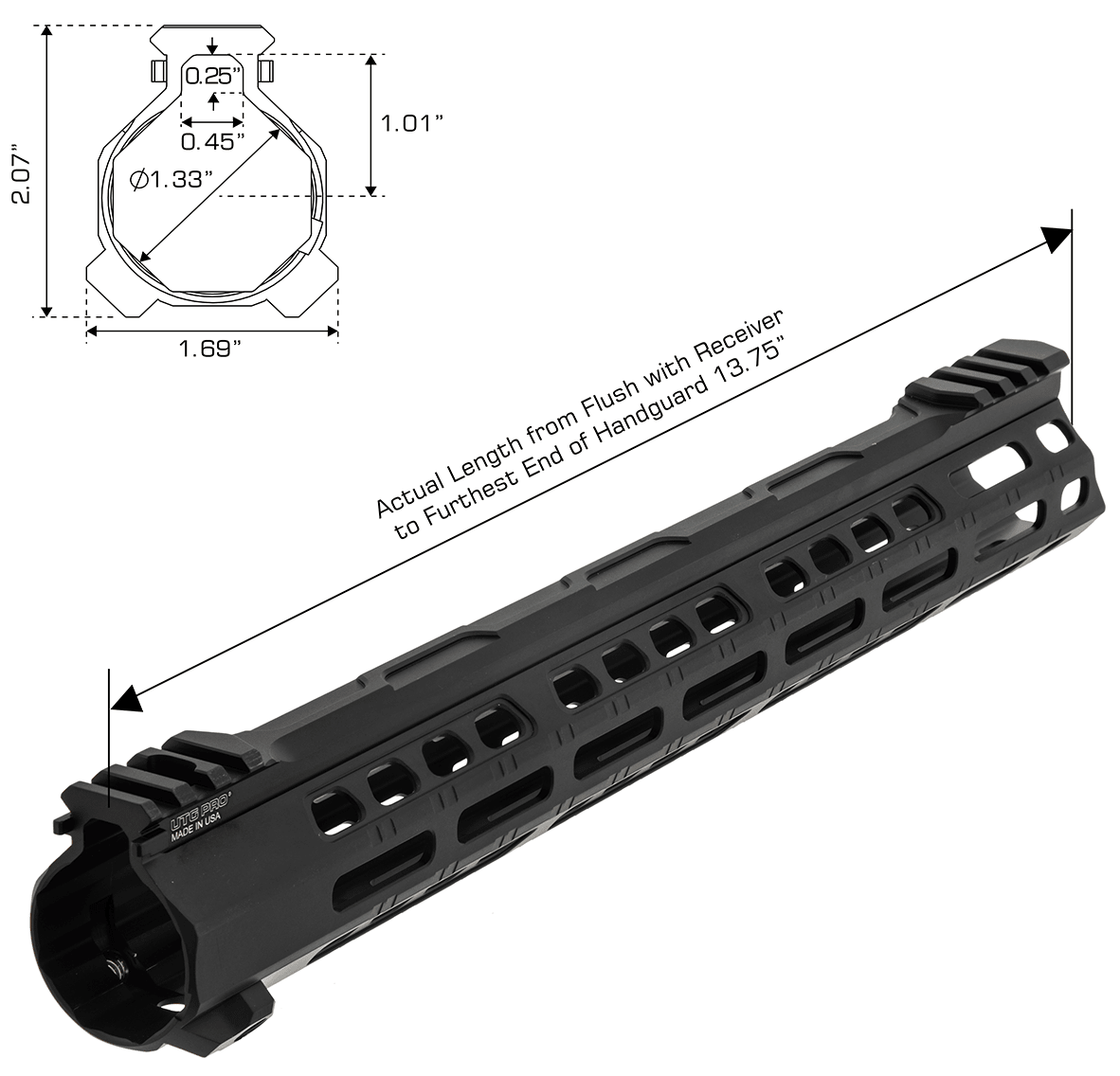 UTG PRO® Forerunner Free Float M - LOK® Handguard - Leapers, Inc.