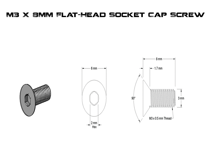 M3 X 8MM Flat-Head Torx Head (Fits Burris FastFire 2 or 3 and Vortex Viper)