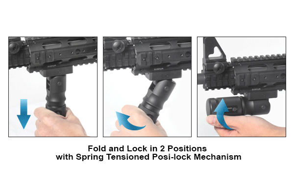 UTG 4.7" Foldable Metal Foregrip, QD Level Mount