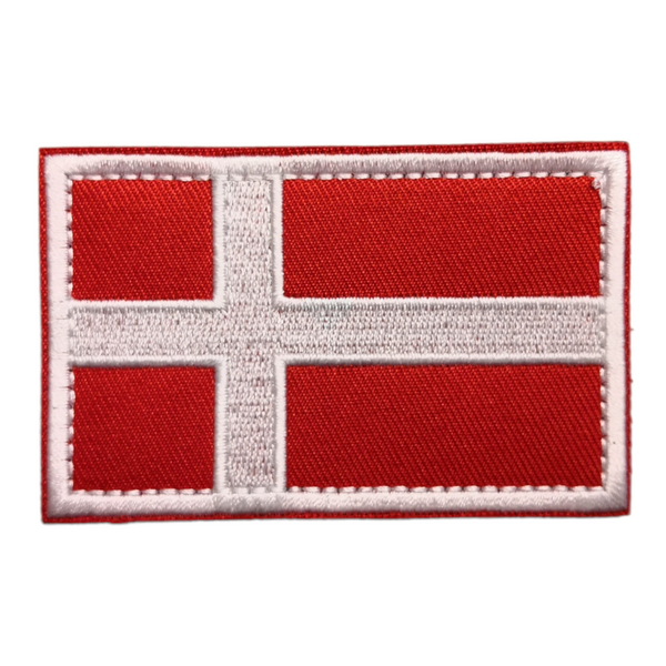Danmark flagg patch, 80x50mm